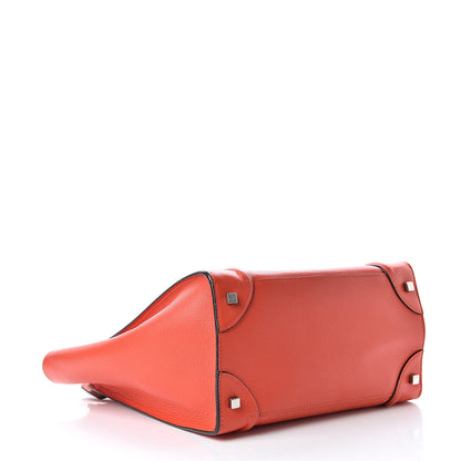 Celine Drummed Calfskin Mini Luggage Vermillion 4 of 12