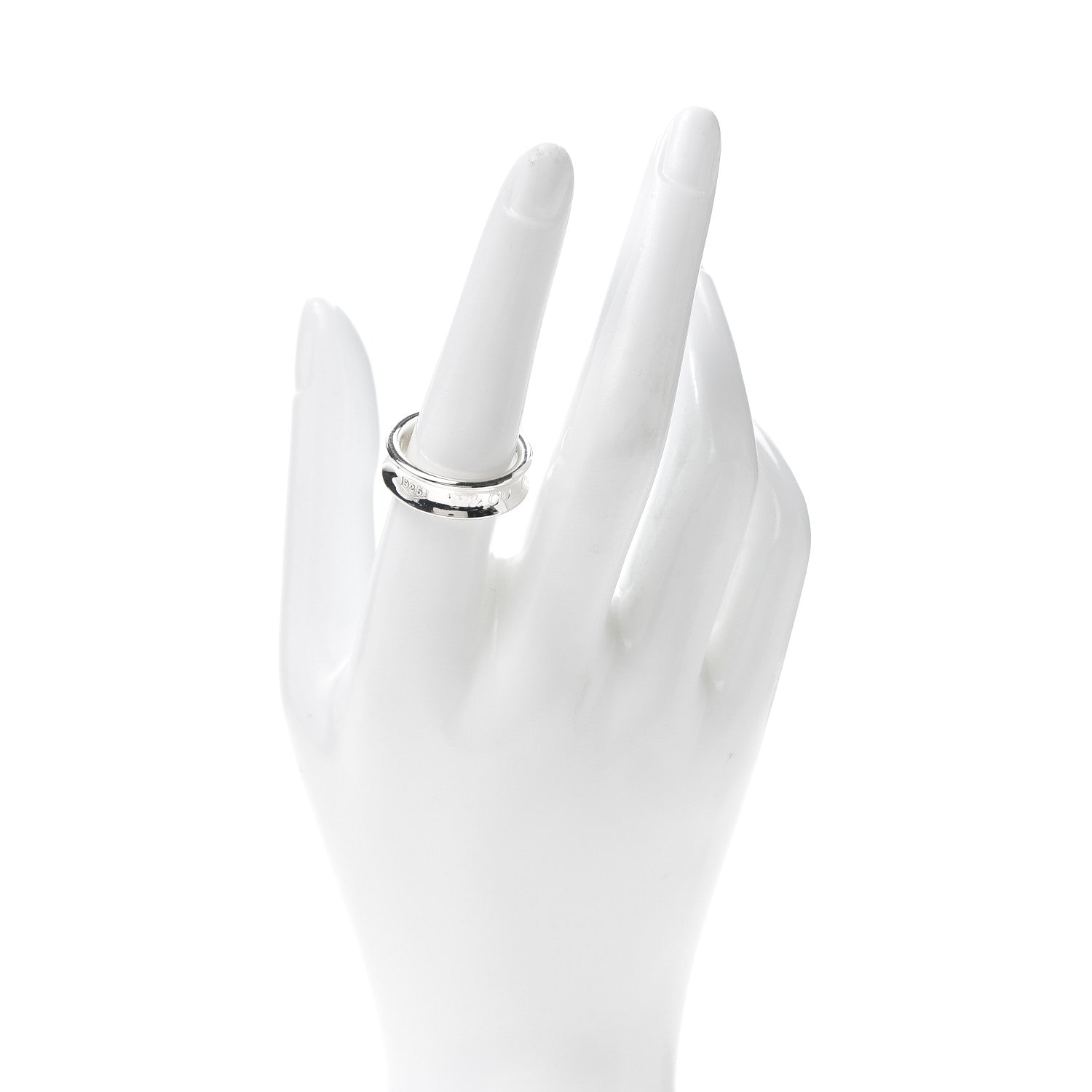 Tiffany Sterling Silver 1837 Band Ring 54 7 2 of 5