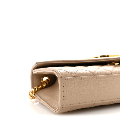 Saint Laurent Grain De Poudre Textured Mixed Matelasse Triquilt Small Monogram Satchel Dark Beige 8 of 10
