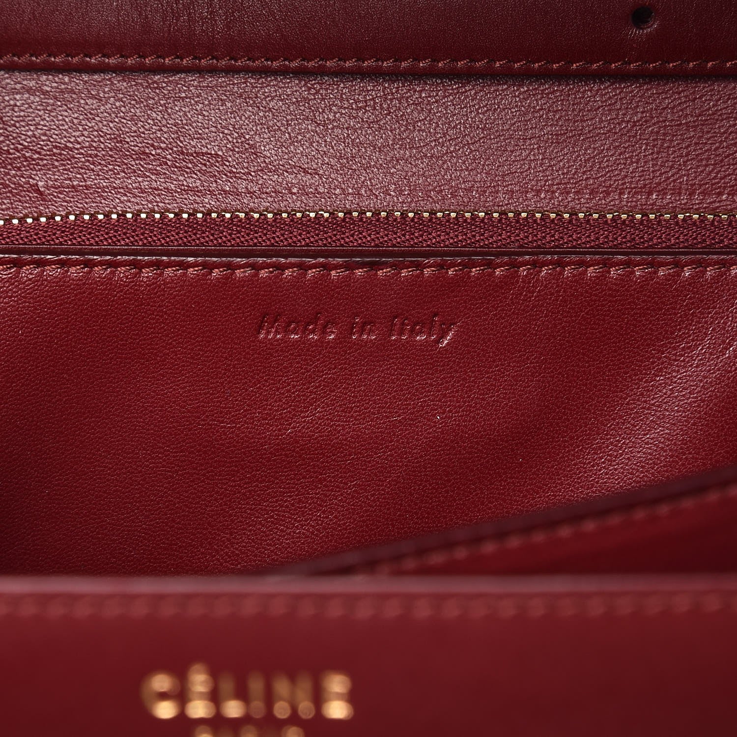 Celine Box Calfskin Medium Classic Box Flap Bag Burgundy 7 of 10