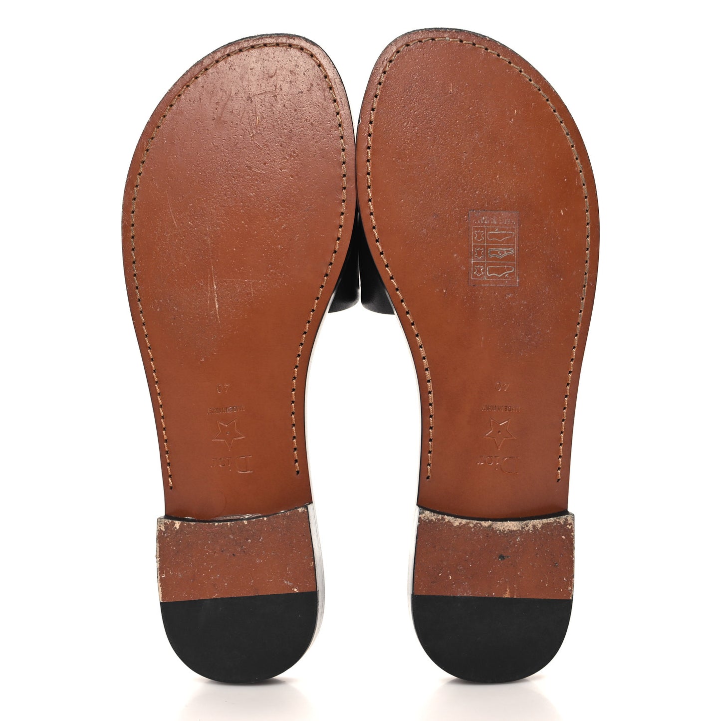 Calfskin Dio(r)evolution 10mm Slide Sandals 40 Black