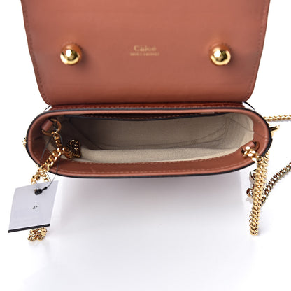 Chloe Calfskin Crocodile Embossed Small Aby Lock Chestnut Brown 5 of 10
