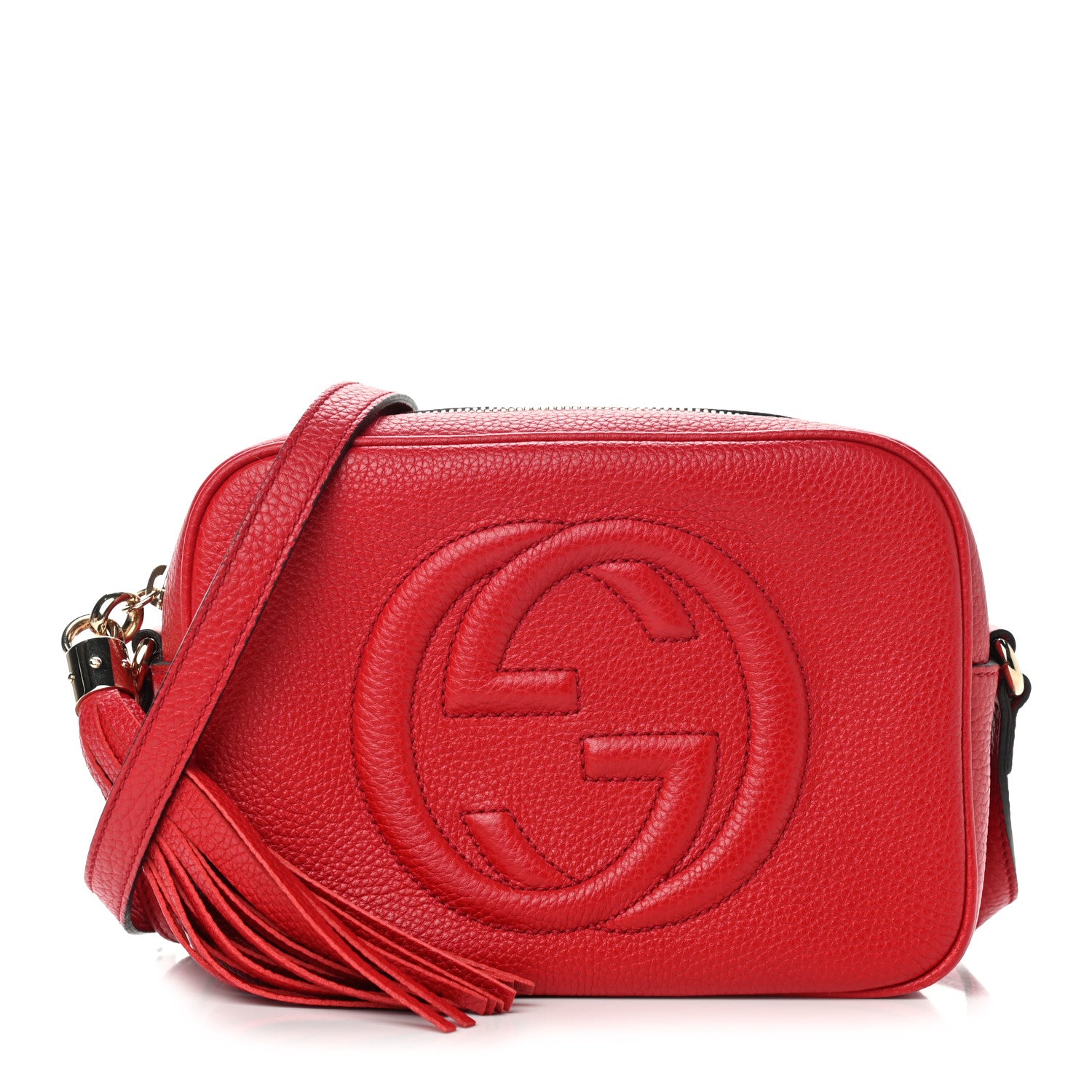Gucci Pebbled Calfskin Small Soho Disco Bag Vibrant Red 1 of 7