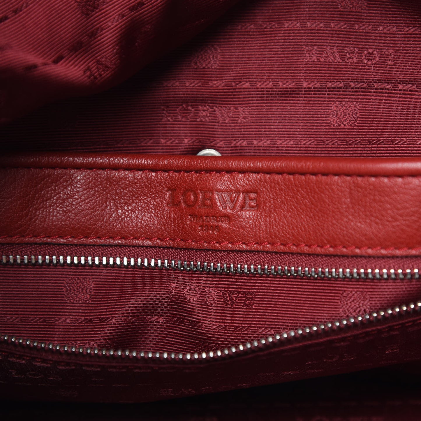 Calfskin Logo Shoulder Bag Red