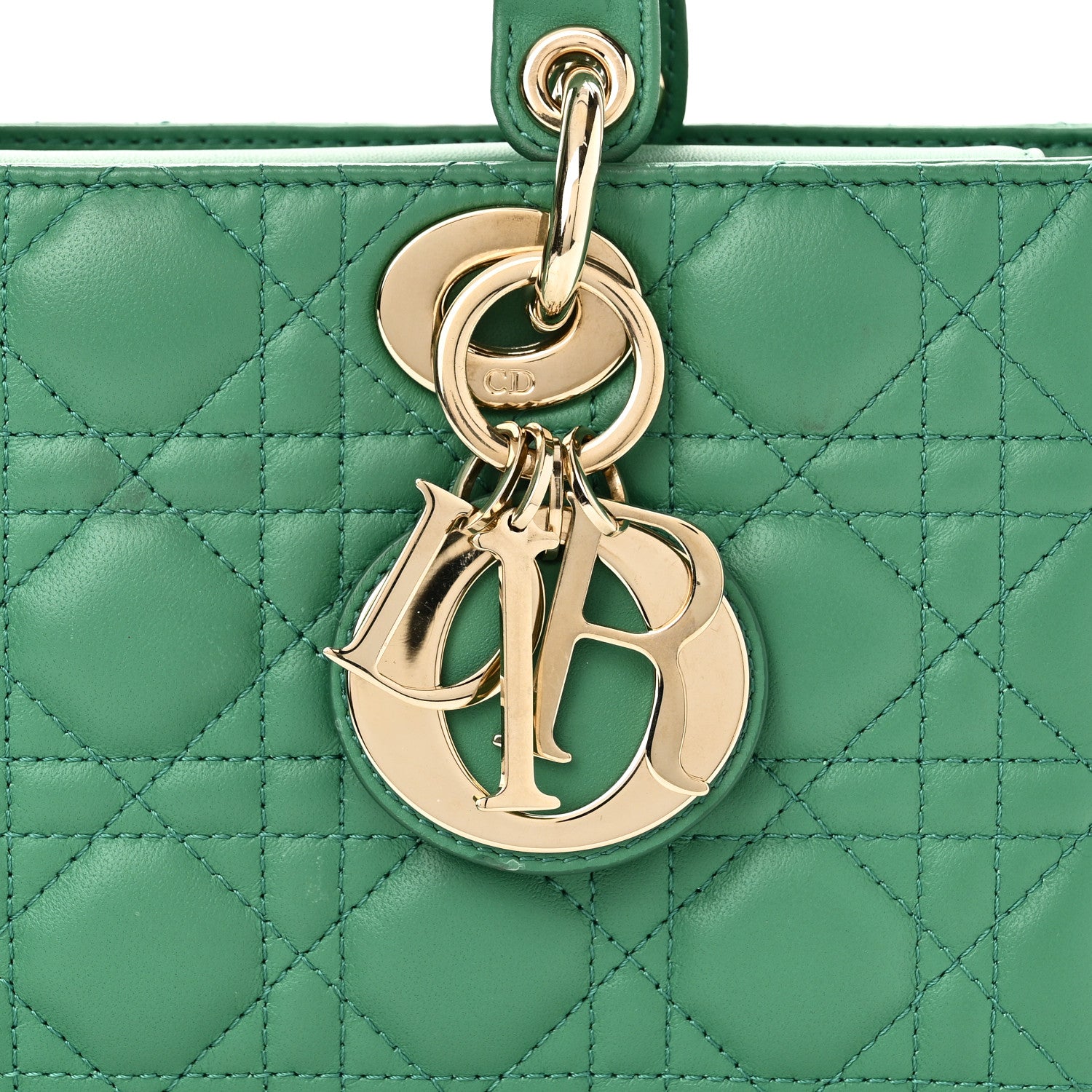 Christian Dior Lambskin Cannage Medium Lady D-Joy Green 1744819