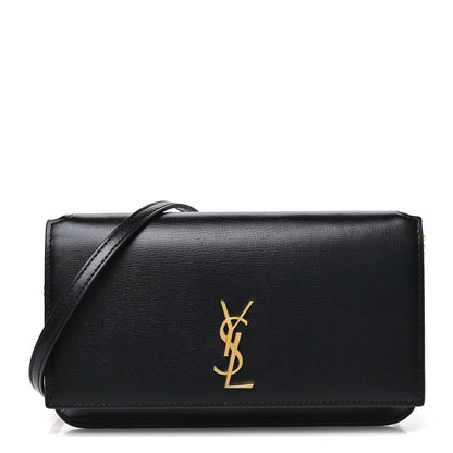 Saint Laurent Smooth Calfskin Monogram Phone Holder Crossbody Black 1 of 9