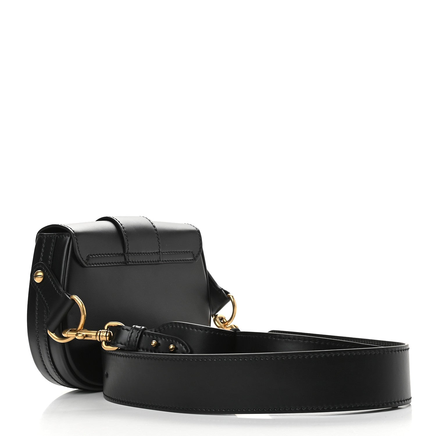 Christian Dior Calfskin D Fence Saddle Bag Black 2 of 8