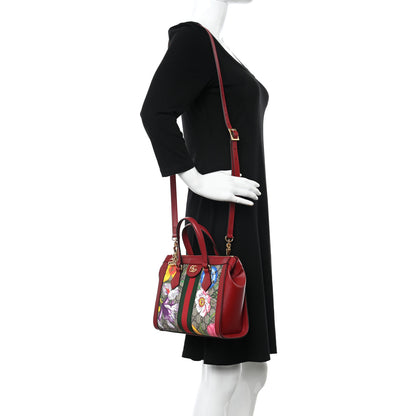 Gucci GG Supreme Monogram Flora Web Small Ophidia Tote Bag Red 2 of 11