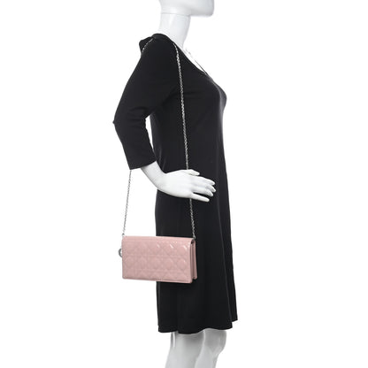 Christian Dior Patent Cannage Lady Dior Clutch Rose Clair 2 of 14