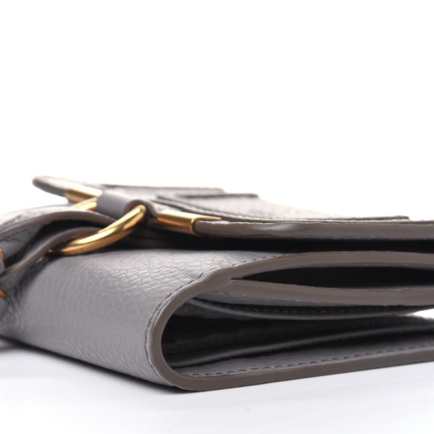 Grained Calfskin Marcie Square Wallet Cashmere Grey