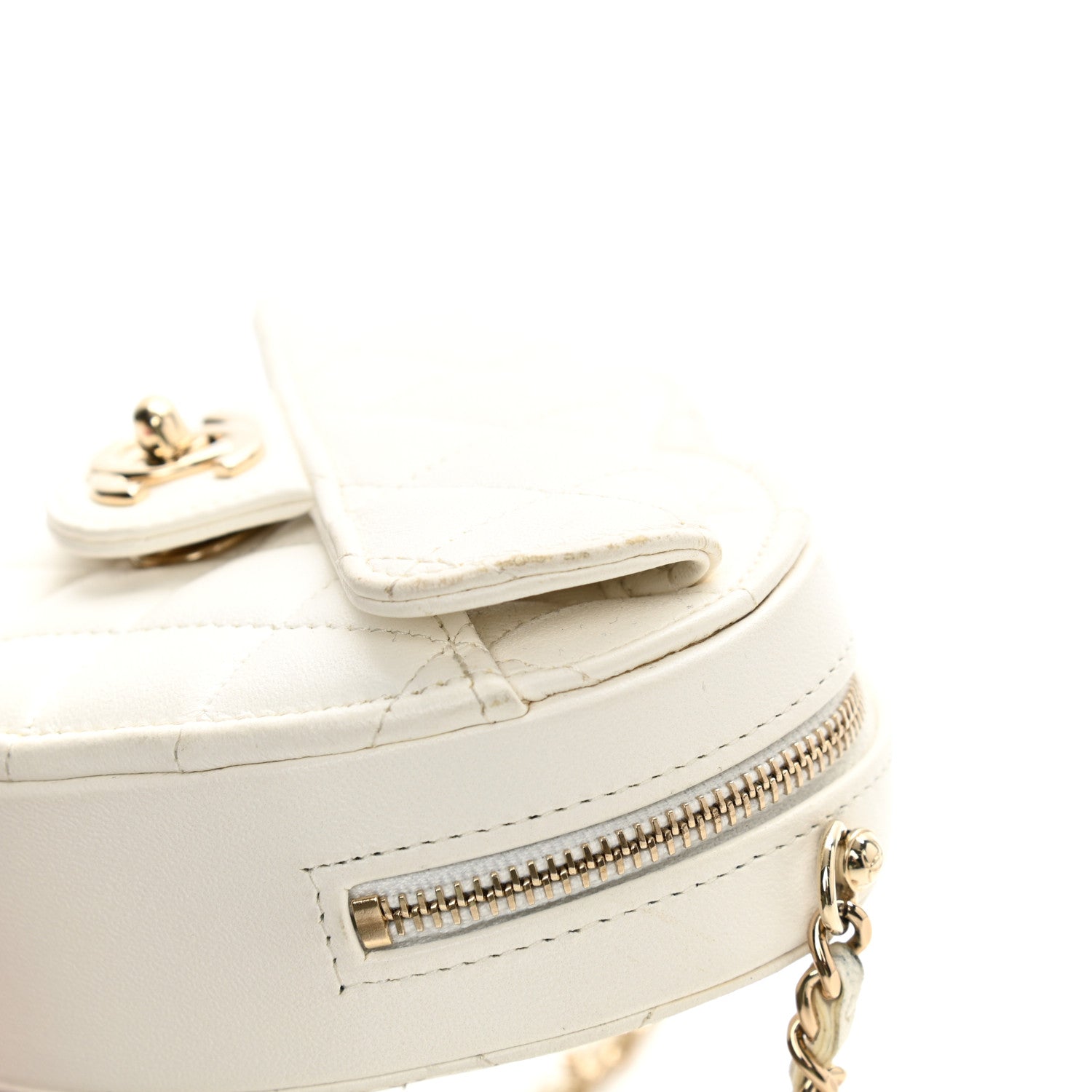 Chanel Lambskin Quilted CC In Love Heart Clutch With Chain White 12 of 12