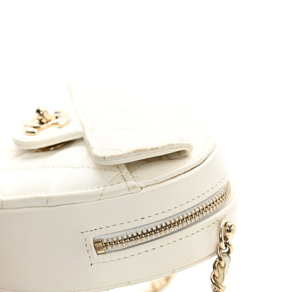 Chanel Lambskin Quilted CC In Love Heart Clutch With Chain White 12 of 12