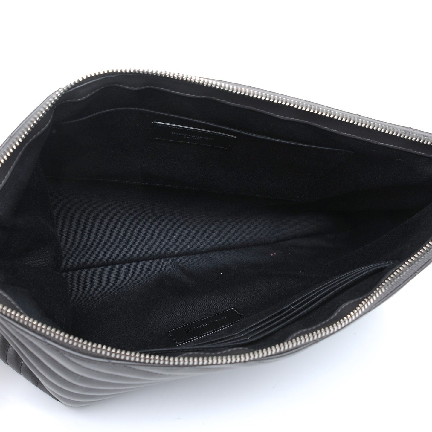 Calfskin Matelasse Chevron Cassandre Monogram Document Holder Coal