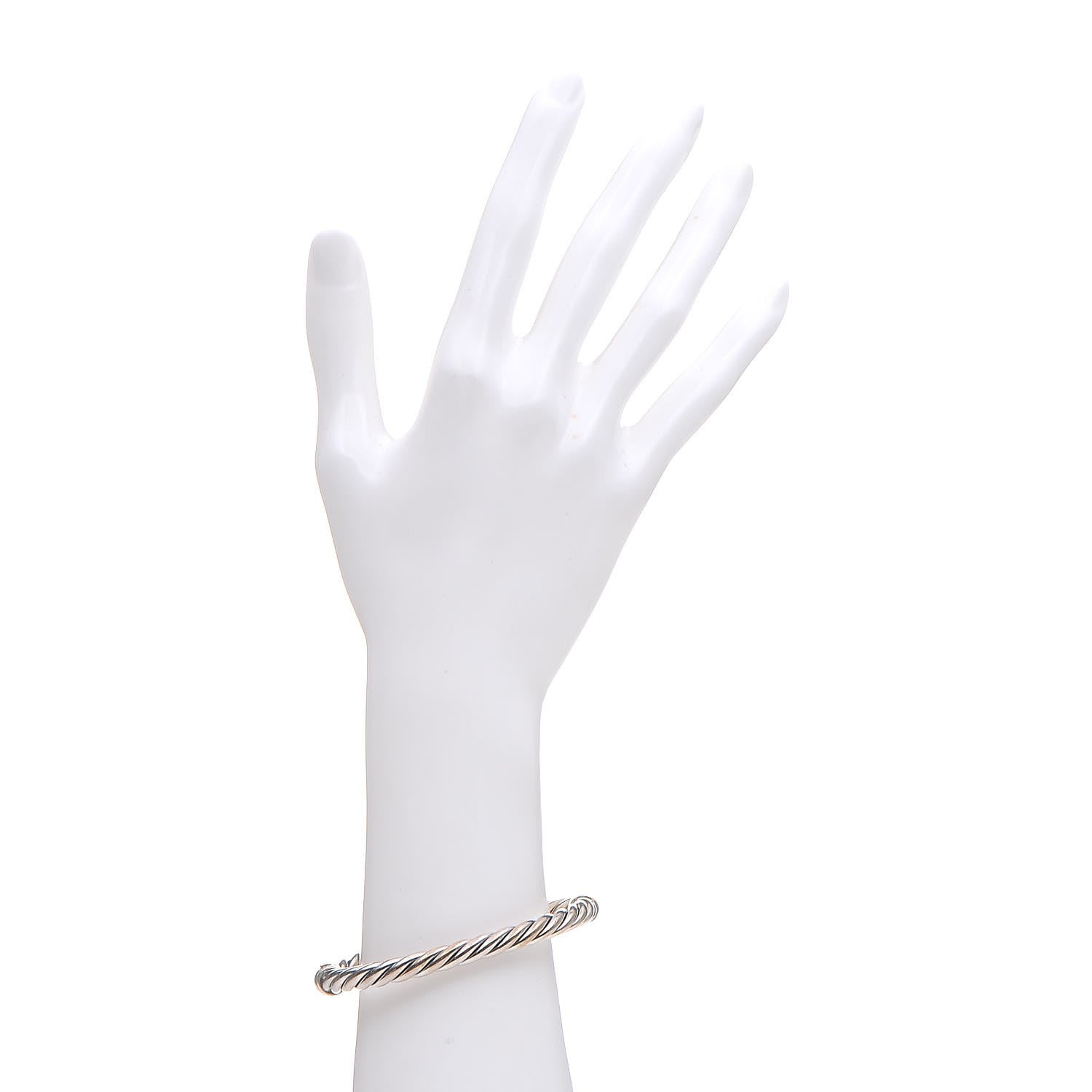 David Yurman Sterling Silver 6mm Sculpted Cable Hinge Bracelet 2 of 5