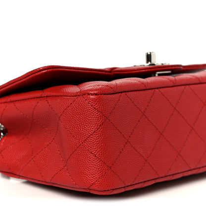 Chanel Caviar Quilted Mini Rectangular Flap Red 9 of 11