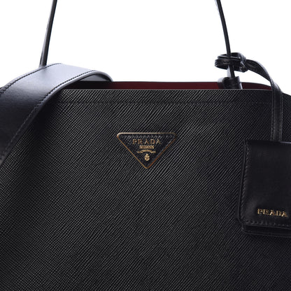 Prada Saffiano Cuir Matinee Tote Black Cherry 7 of 9