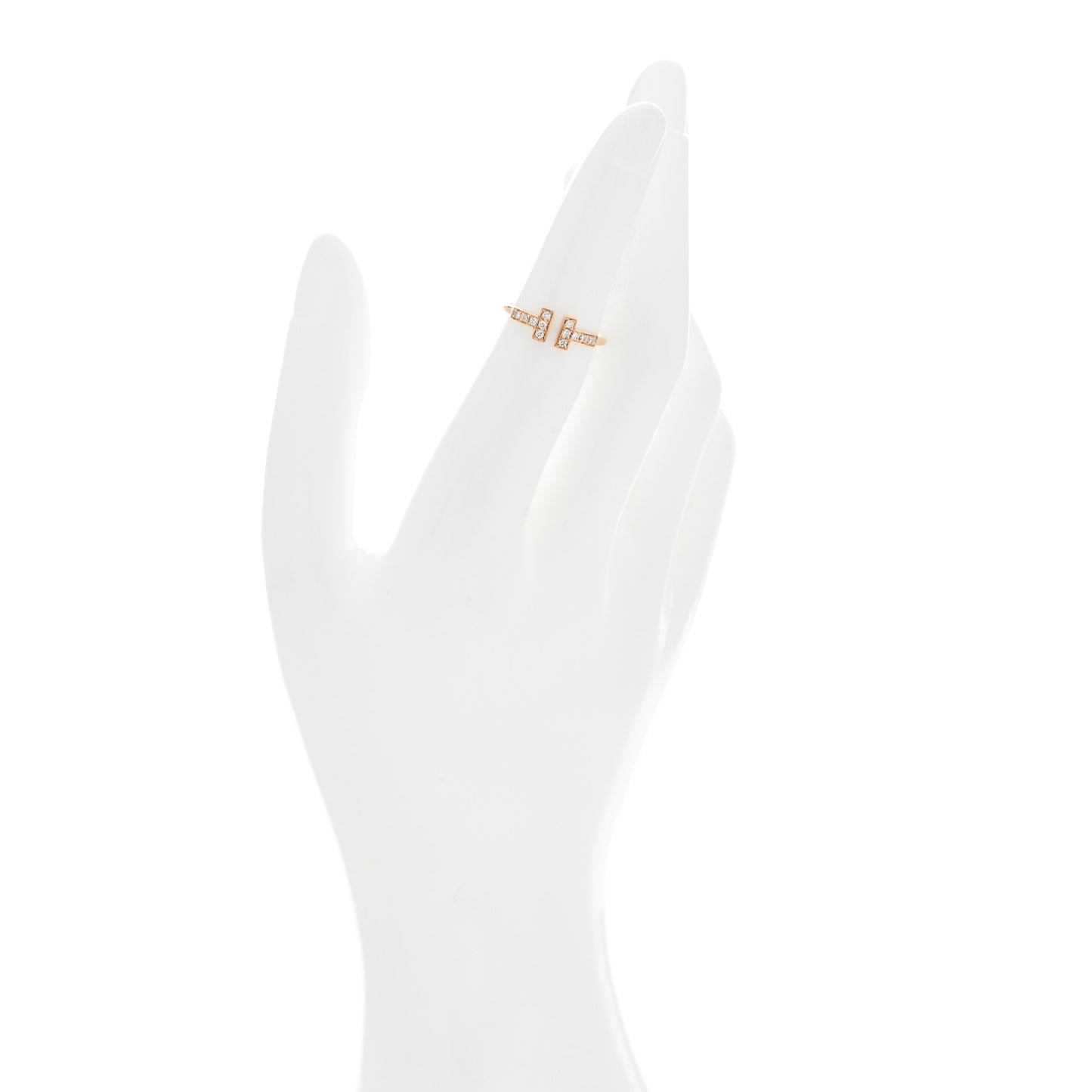 18K Rose Gold Diamond T Wire Ring 49 5