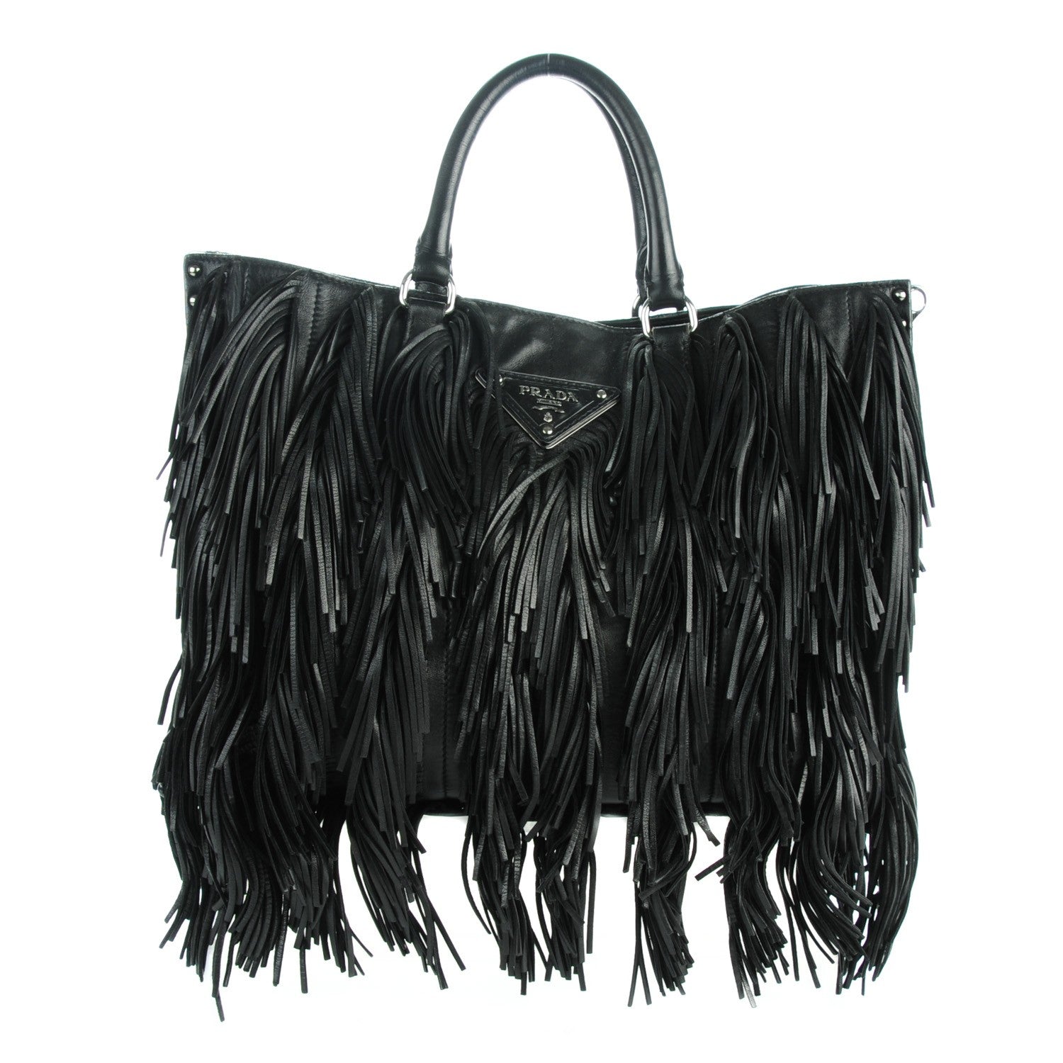 Prada Nappa Fringe Tote Nero Black 1 of 11