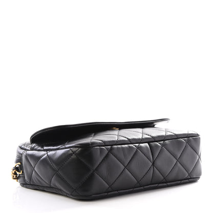 Chanel Lambskin Quilted Chain & Tassel Small Camera Case Black 3 of 12