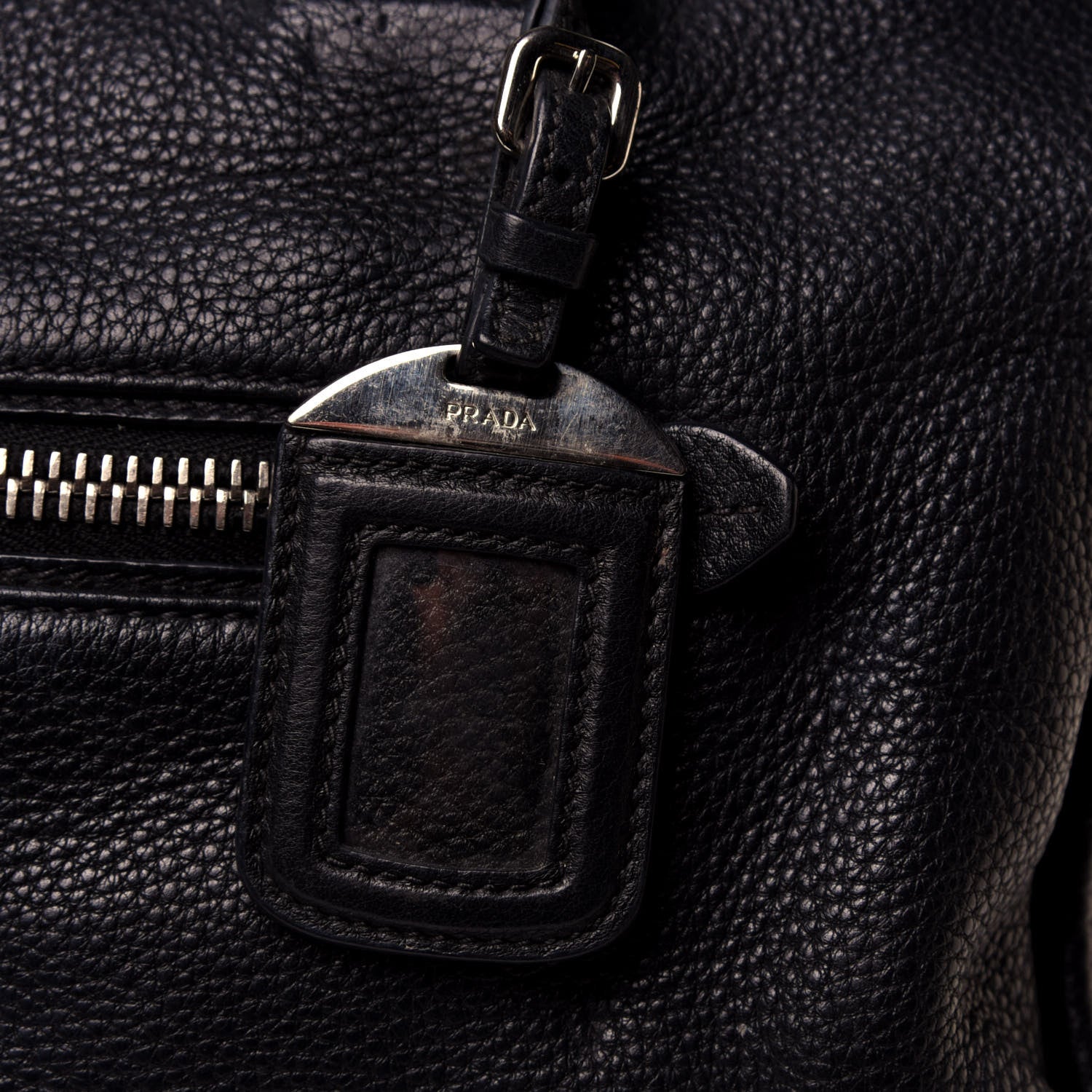Prada Vitello Daino Top Handle Tote Black 29 of 39