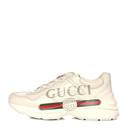 Gucci Calfskin Logo Mens Rhyton Sneakers 6 Ivory 1 of 8