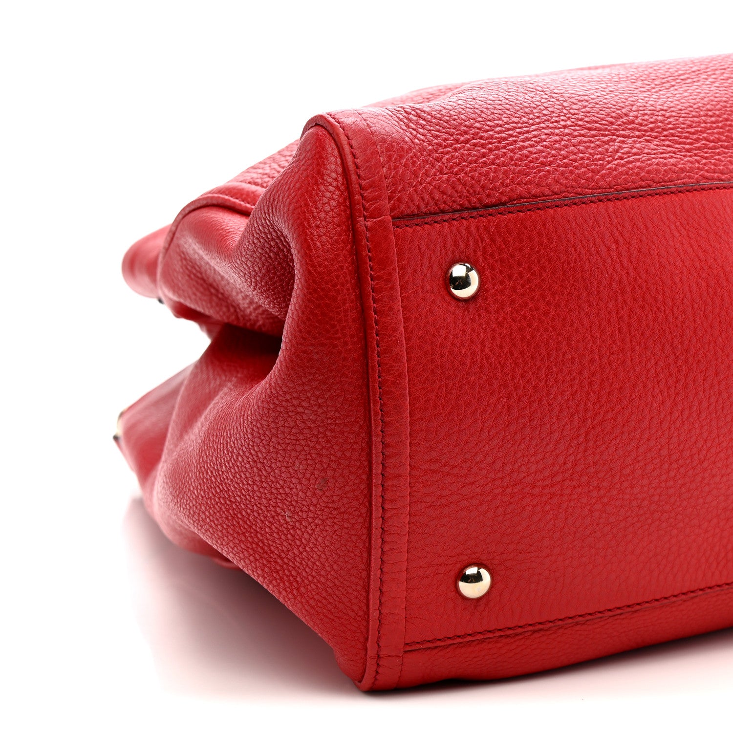 Gucci Pebbled Calfskin Large Soho Shoulder Bag Red Red 9 of 12