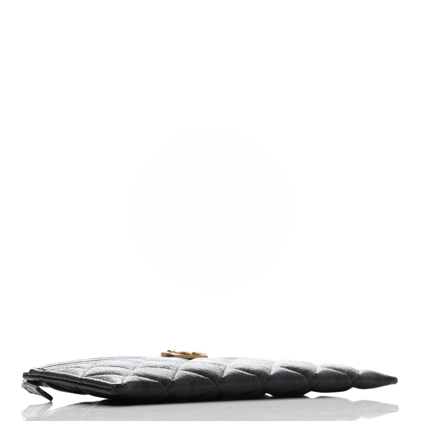 Caviar Quilted Classic Zip Boy Pouch Black