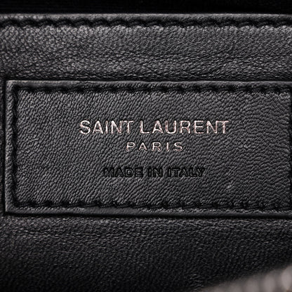 Saint Laurent Sheepskin Matelasse Chevron Monogram Large College Satchel Black Tulip 6 of 12