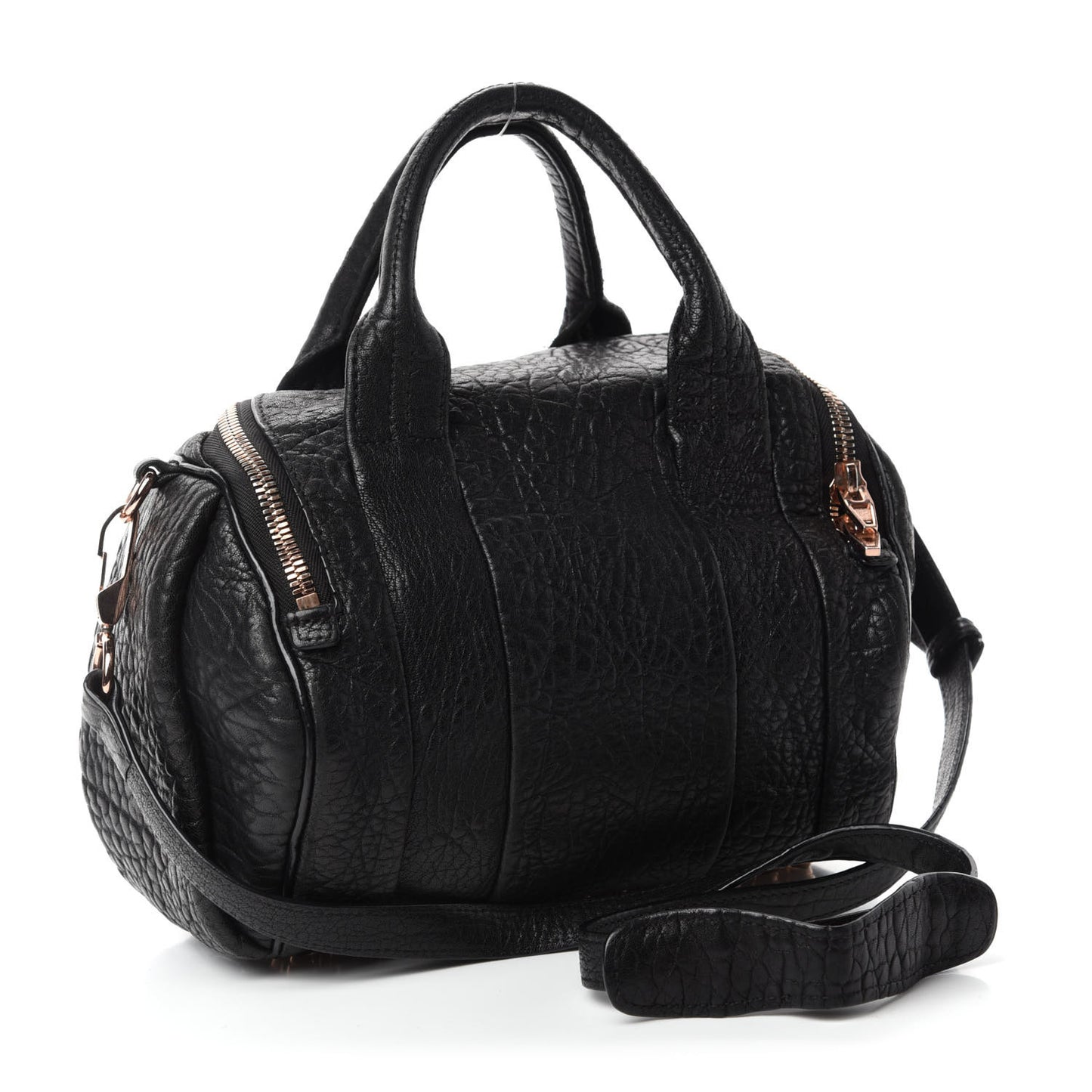 Pebbled Lambskin Rockie Black Gold Hardware