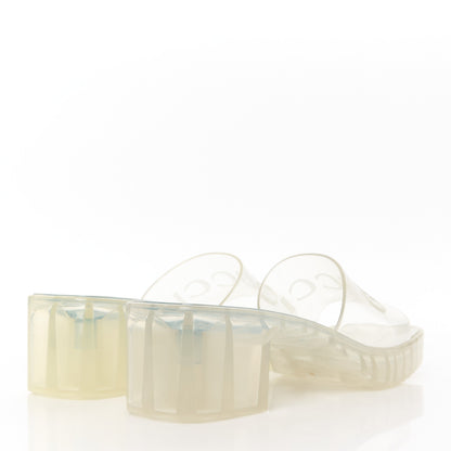 Gucci Rubber Gucci Logo Womens Platform 20/60mm Slide Sandals 39 Transparent 4 of 8