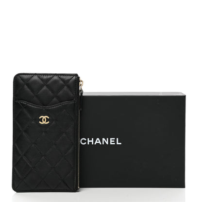 Chanel Lambskin Quilted Classic Flat Wallet Pouch Black 9 of 9
