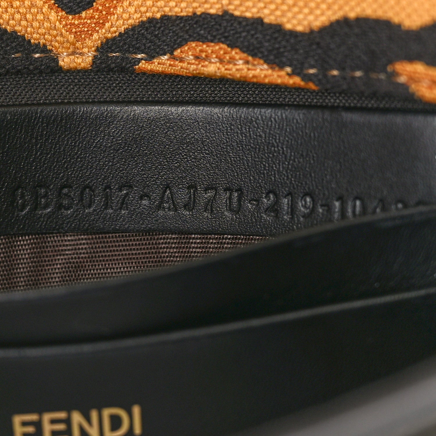 Fendi Canvas Chinese New Year Tiger Embroidered Mini Baguette Black Dark Yellow 7 of 11