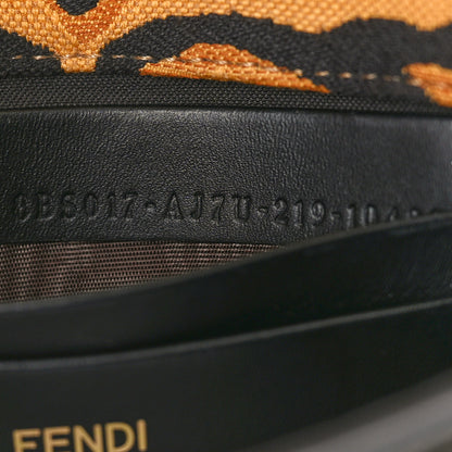 Fendi Canvas Chinese New Year Tiger Embroidered Mini Baguette Black Dark Yellow 7 of 11
