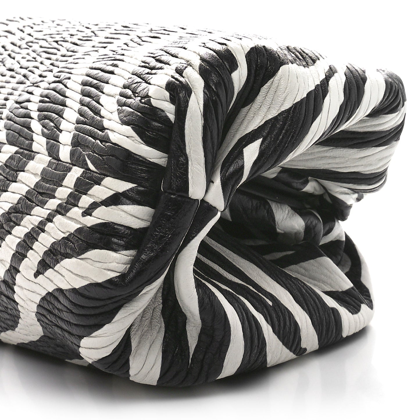 Nappa Zebra Print The Pouch Oversized Clutch White Black