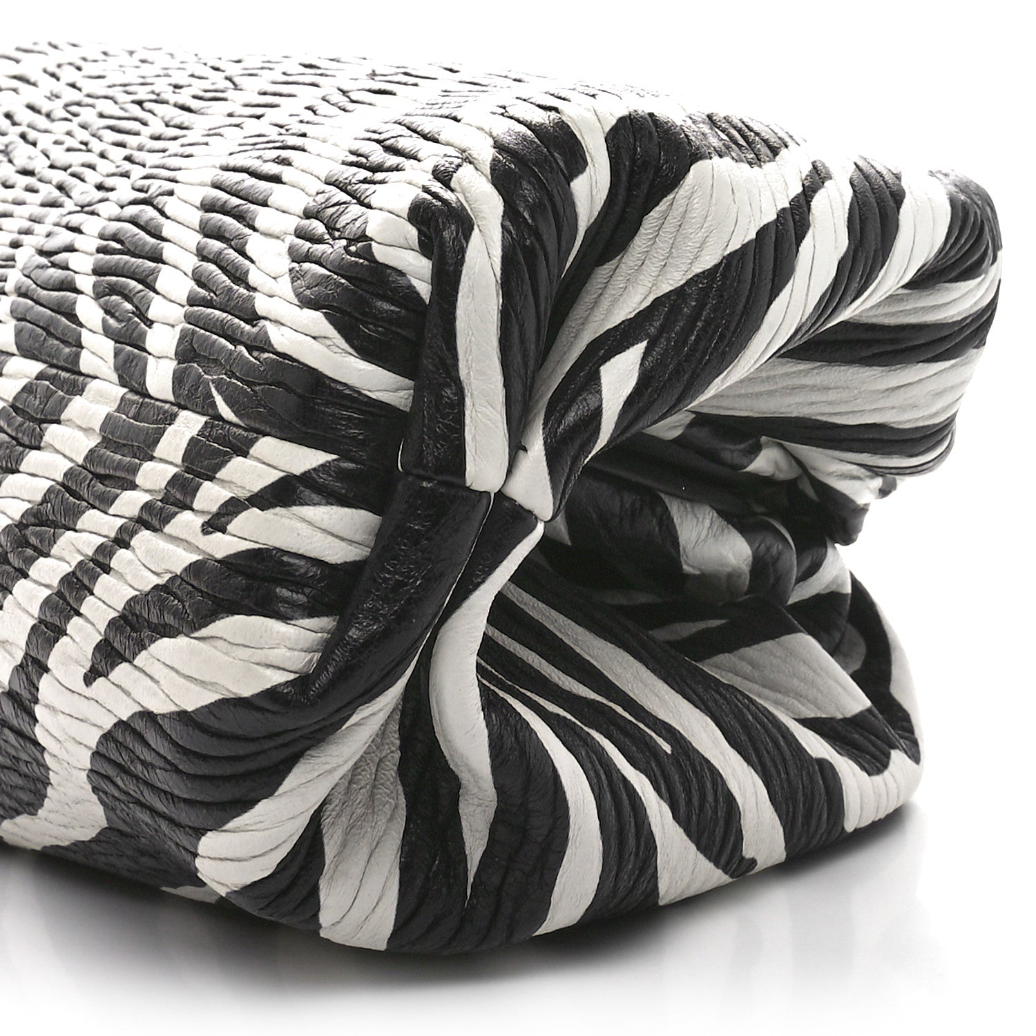 Bottega Veneta Nappa Zebra Print The Pouch Oversized Clutch White Black 11 of 11
