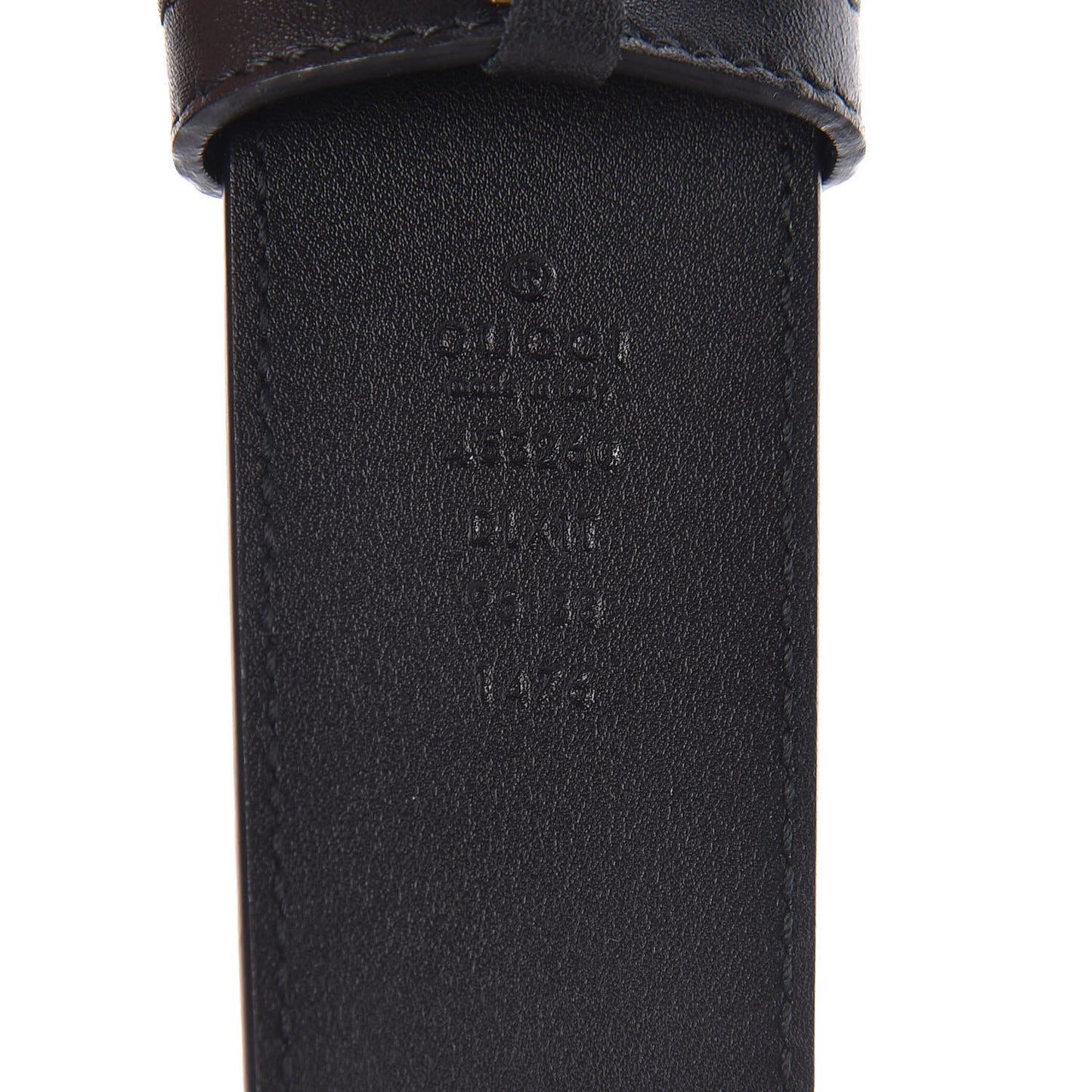 Moon Calfskin Pearl Double G 40mm Belt 95 38 Black Cream
