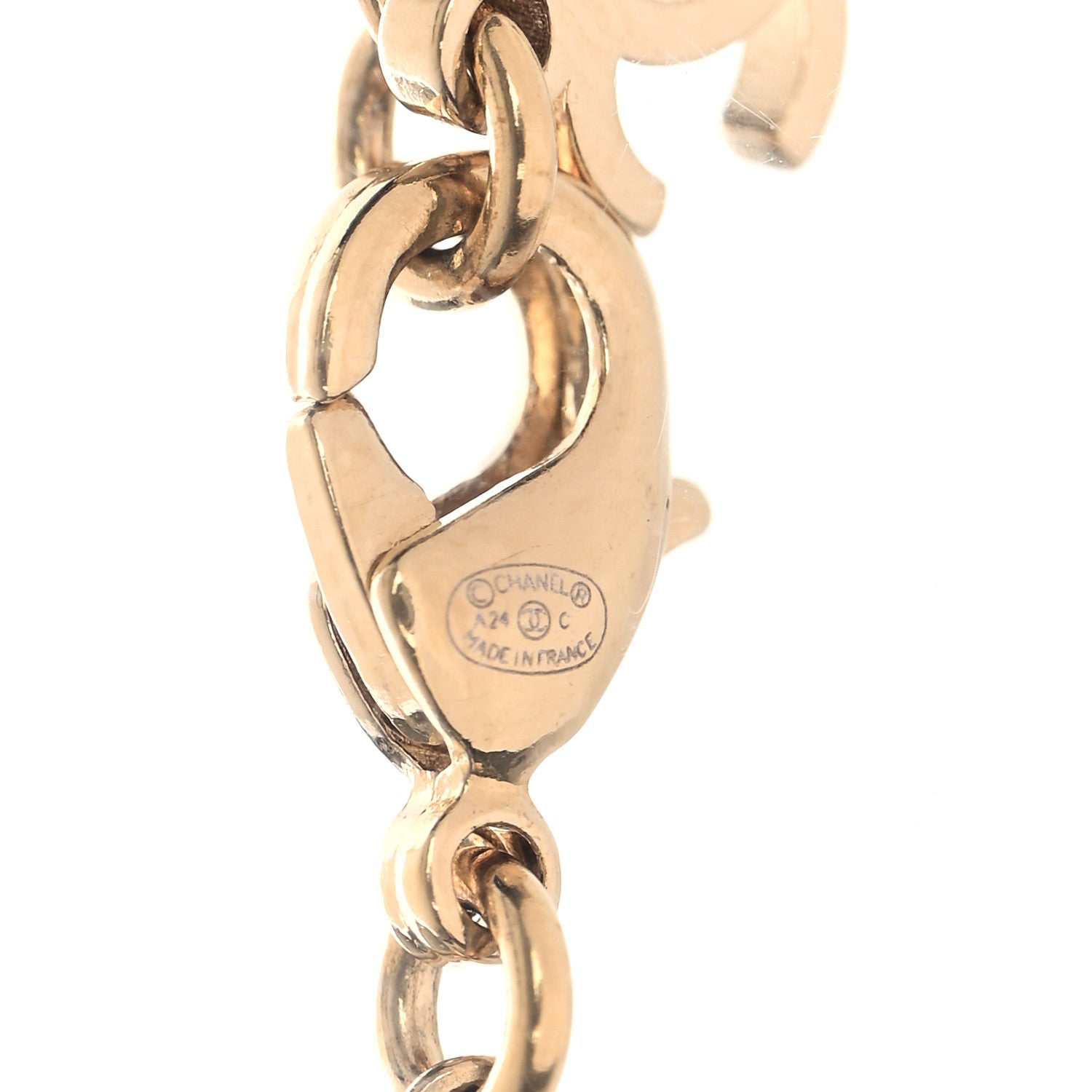 Chanel Crystal CC Pendant Necklace Gold Multicolor 5 of 6
