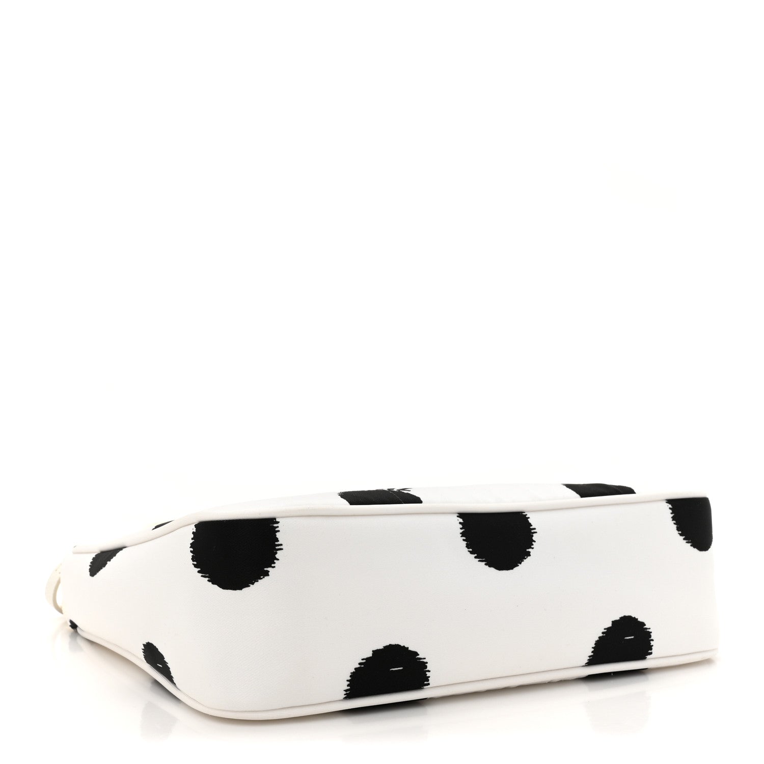 Prada Tessuto Nylon Polka-Dot Mini Re-Edition 2000 Bag White Black 4 of 9