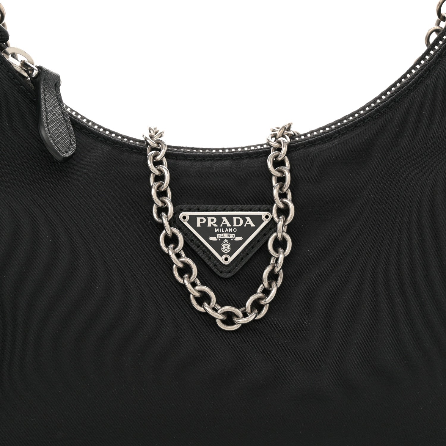 Prada Nylon Re-Edition 2005 Shoulder Bag Black 8 of 10