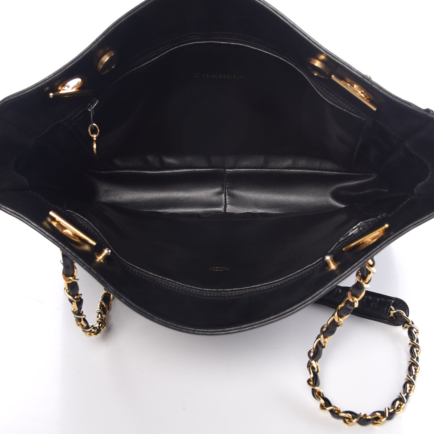 Chanel Lambskin Shopping Tote Black 5 of 14