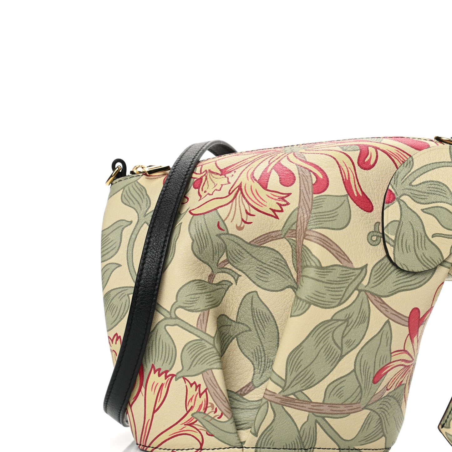 Calfskin Printed Mini Elephant Crossbody Bag Green