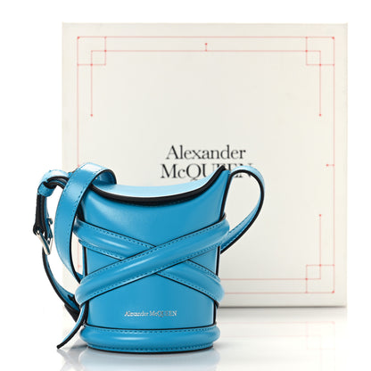 Alexander McQueen Calfskin The Curve Mini Shoulder Bag Blue 9 of 9