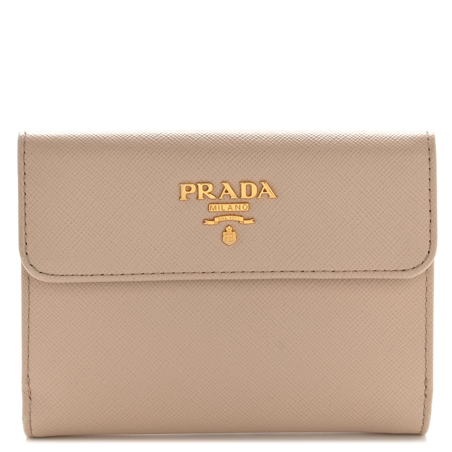Saffiano Metal Compact Flap Wallet Cipria
