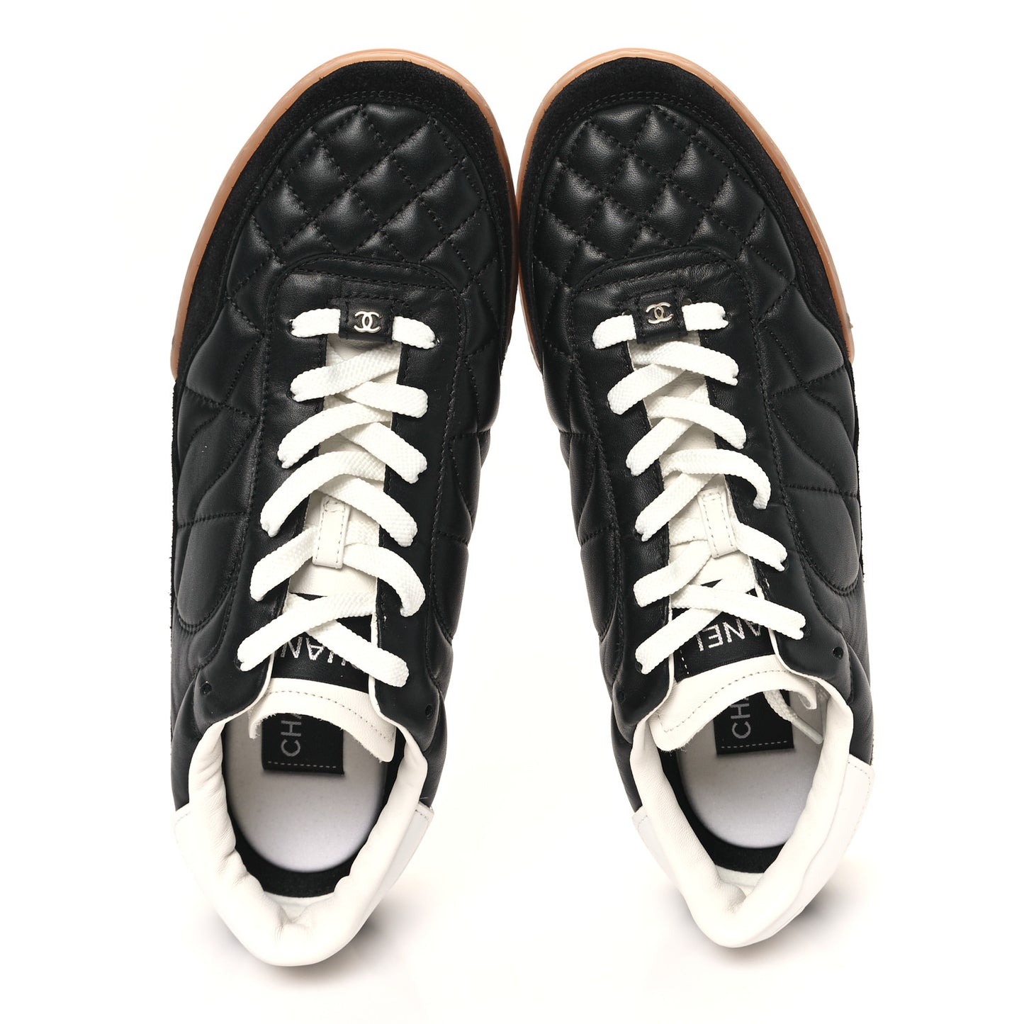Suede Calfskin Quilted Sneakers 40 Black