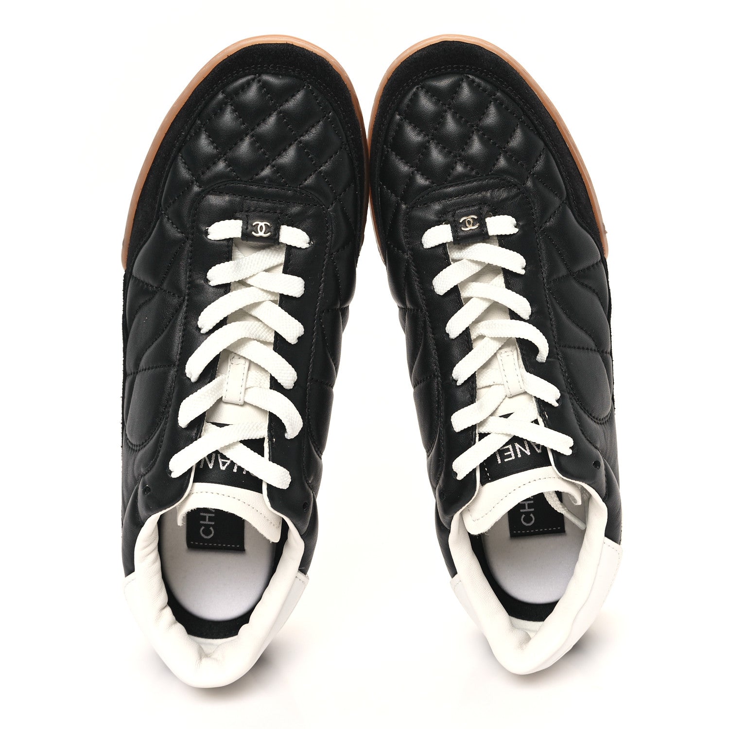 Chanel Suede Calfskin Quilted Sneakers 40 Black 2 of 9