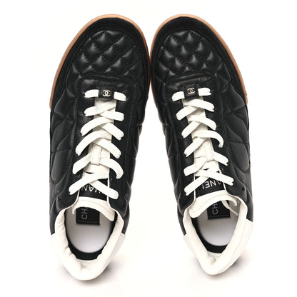 Chanel Suede Calfskin Quilted Sneakers 40 Black 2 of 9