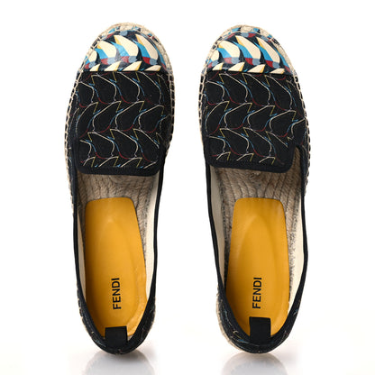 Fendi Canvas Printed Calfskin Espadrilles 36 Multicolor 2 of 12
