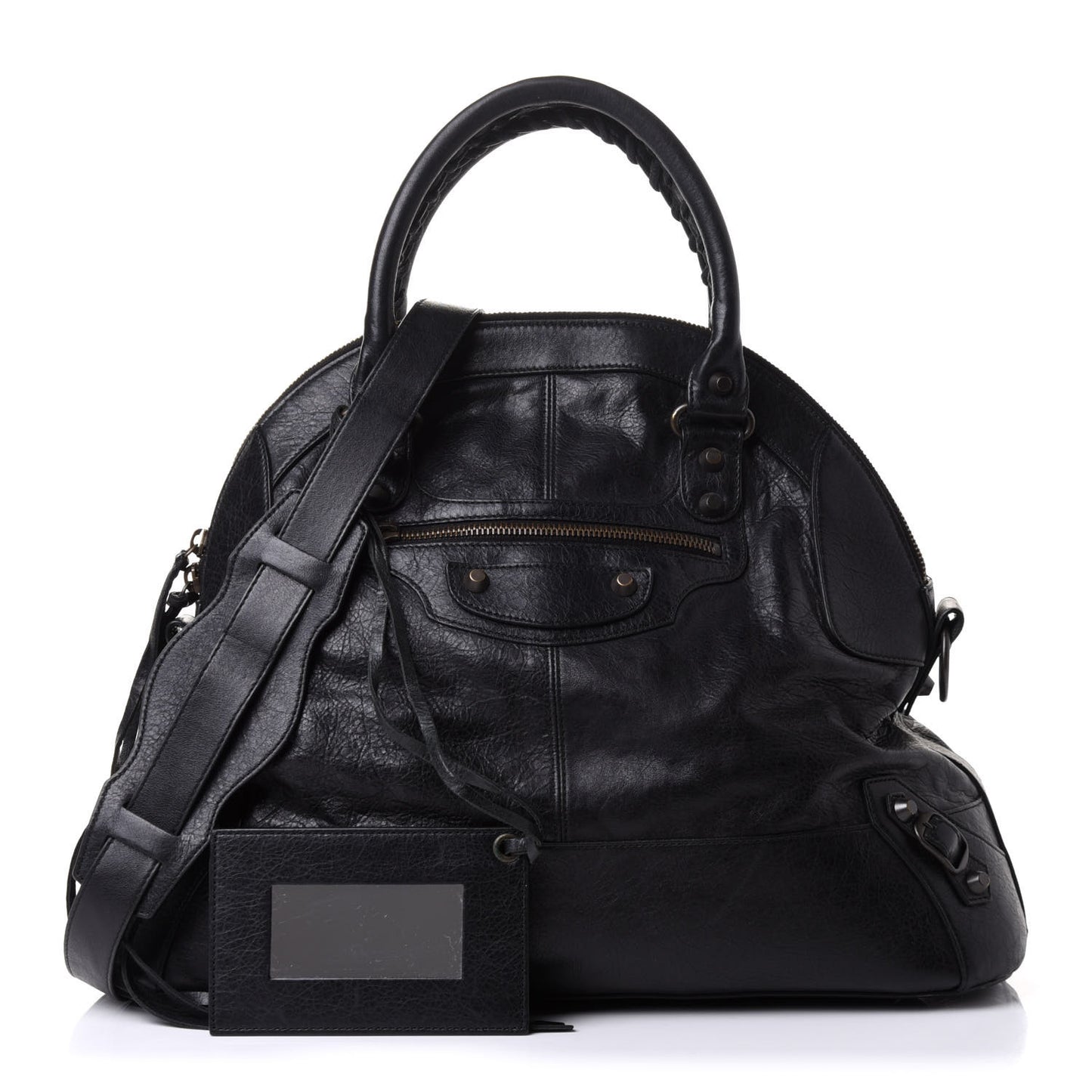 Agneau Classic Hardware Bowling Bag Black