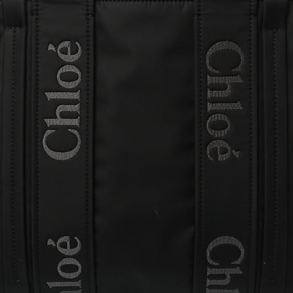 Chloe Recycled Nylon Medium Woody Ribbon Tote Black 8 of 12