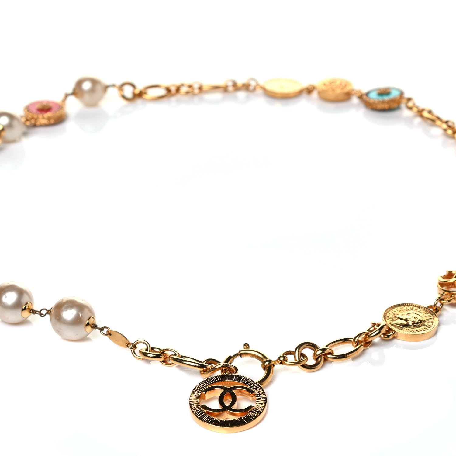 Chanel Pearl CC Belt Gold Multicolor 4 of 5